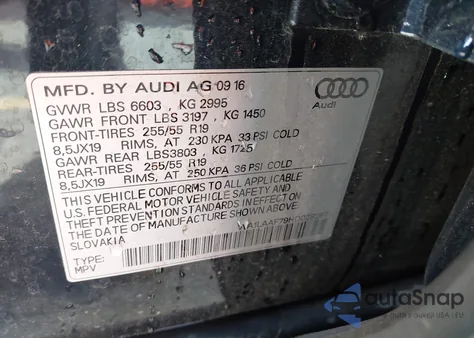 2017 Audi Q7 3.0T Premium from USA, damaged, VIN WA1LAAF79HD028267